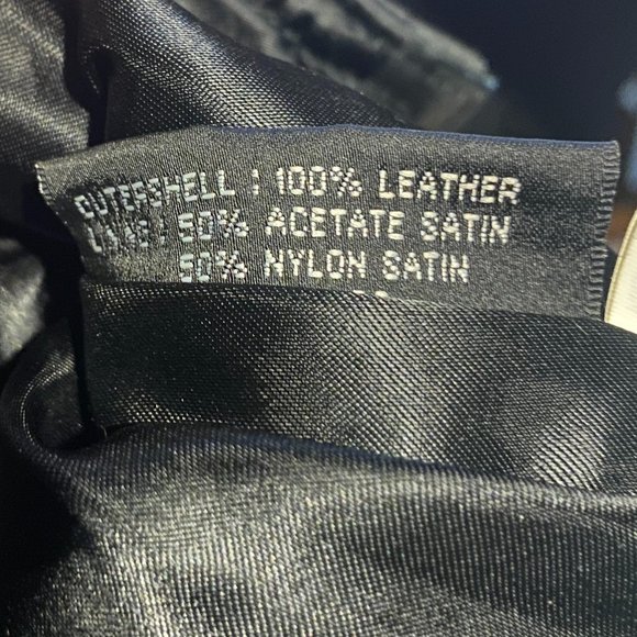 Vintage Wilsons Black All Leather 90s Y2K Moto Biker Rodeo Western Vest-XL - Picture 13 of 14